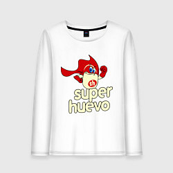 Лонгслив хлопковый женский Super Huevo, цвет: белый