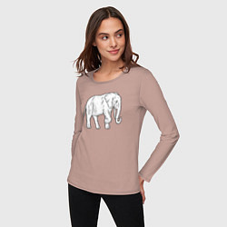 Лонгслив хлопковый женский Elephant, цвет: пыльно-розовый — фото 2