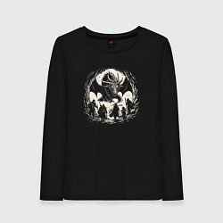 Лонгслив хлопковый женский Герои в логове дракона, цвет: черный