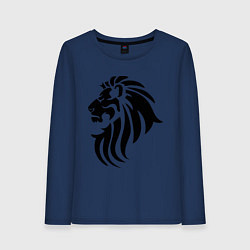 Лонгслив хлопковый женский Лев тату, цвет: тёмно-синий