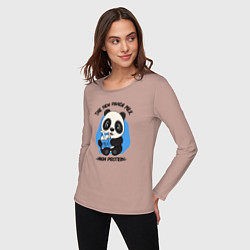Лонгслив хлопковый женский Панда с молоком, цвет: пыльно-розовый — фото 2