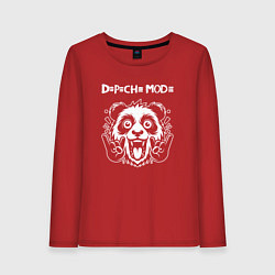 Лонгслив хлопковый женский Depeche Mode rock panda, цвет: красный