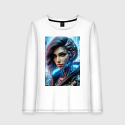 Женский лонгслив Cyber girl - ai art