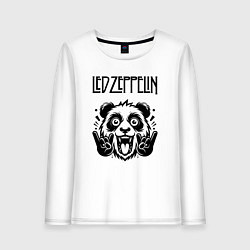 Лонгслив хлопковый женский Led Zeppelin - rock panda, цвет: белый