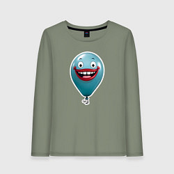 Лонгслив хлопковый женский Забавный воздушный шарик, цвет: авокадо