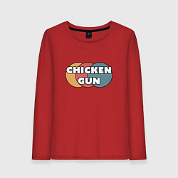 Лонгслив хлопковый женский Chicken gun круги, цвет: красный