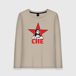 Лонгслив хлопковый женский Che Guevara star, цвет: миндальный
