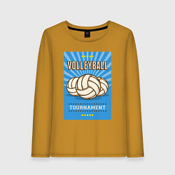 Лонгслив хлопковый женский Волейбольный турнир, цвет: горчичный