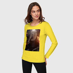 Лонгслив хлопковый женский Ван Пис Луффи Монки Д, цвет: желтый — фото 2
