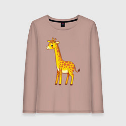 Лонгслив хлопковый женский Добрый жираф, цвет: пыльно-розовый
