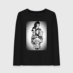 Лонгслив хлопковый женский Унесённые призраками Тихиро Огино Хаку, цвет: черный
