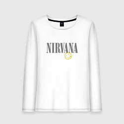 Женский лонгслив Nirvana logo smile