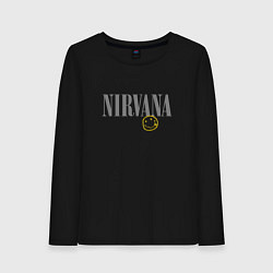 Женский лонгслив Nirvana logo smile