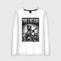 Женский лонгслив Black kitten - punks not dead