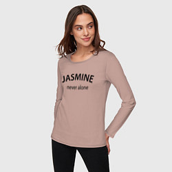 Лонгслив хлопковый женский Jasmine never alone - motto, цвет: пыльно-розовый — фото 2