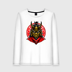 Лонгслив хлопковый женский Сёгун логотип, цвет: белый