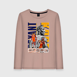 Лонгслив хлопковый женский Коби Брайант Лейкерс, цвет: пыльно-розовый