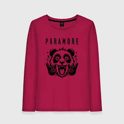 Лонгслив хлопковый женский Paramore - rock panda, цвет: маджента