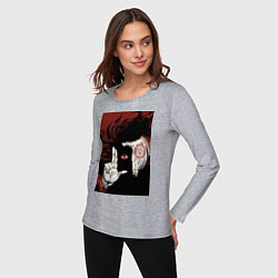 Лонгслив хлопковый женский Хеллсинг Алукард Вампир, цвет: меланж — фото 2
