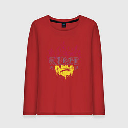 Лонгслив хлопковый женский Устал сожалеть, цвет: красный