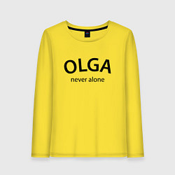 Лонгслив хлопковый женский Olga never alone - motto, цвет: желтый