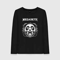Лонгслив хлопковый женский Megadeth rock panda, цвет: черный