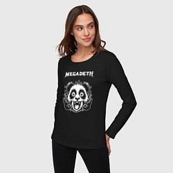 Лонгслив хлопковый женский Megadeth rock panda, цвет: черный — фото 2