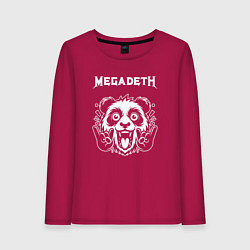 Лонгслив хлопковый женский Megadeth rock panda, цвет: маджента