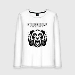 Лонгслив хлопковый женский Powerwolf - rock panda, цвет: белый