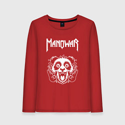 Лонгслив хлопковый женский Manowar rock panda, цвет: красный