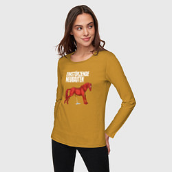 Лонгслив хлопковый женский Einstrzende Neubauten - Horse, цвет: горчичный — фото 2