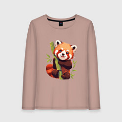 Лонгслив хлопковый женский The Red Panda, цвет: пыльно-розовый