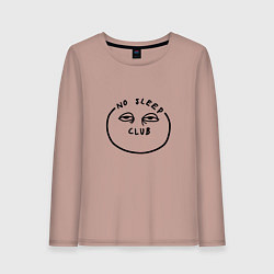 Лонгслив хлопковый женский Сонный клуб, цвет: пыльно-розовый