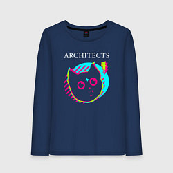 Лонгслив хлопковый женский Architects rock star cat, цвет: тёмно-синий