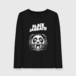 Лонгслив хлопковый женский Black Sabbath rock panda, цвет: черный