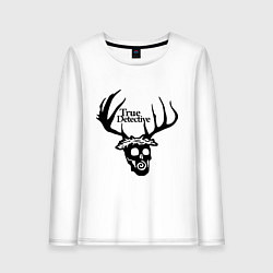 Лонгслив хлопковый женский True Detective: Deer Skull, цвет: белый
