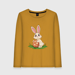 Женский лонгслив Пасхальный кролик и пасхальное яйцо