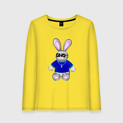 Лонгслив хлопковый женский Кролик с цепочкой, цвет: желтый