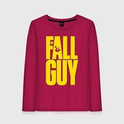 Лонгслив хлопковый женский The fall guy logo, цвет: маджента