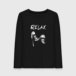 Лонгслив хлопковый женский Relax, цвет: черный