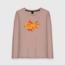 Лонгслив хлопковый женский Golden fish, цвет: пыльно-розовый