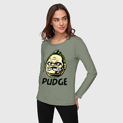 Лонгслив хлопковый женский Pudge Face, цвет: авокадо — фото 2