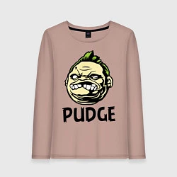 Лонгслив хлопковый женский Pudge Face, цвет: пыльно-розовый