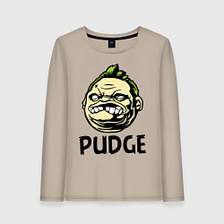 Лонгслив хлопковый женский Pudge Face, цвет: миндальный