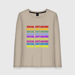 Женский лонгслив Social distancing - социальная дистанция