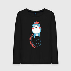 Лонгслив хлопковый женский Little monkey, цвет: черный