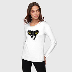 Лонгслив хлопковый женский Глаза смотрят, цвет: белый — фото 2