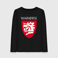 Лонгслив хлопковый женский Warhorse logo, цвет: черный