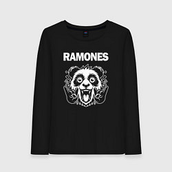 Лонгслив хлопковый женский Ramones rock panda, цвет: черный