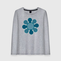 Лонгслив хлопковый женский Фигура из кругов, цвет: меланж